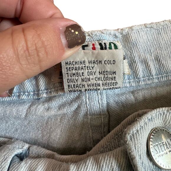 Stefano International Light Stone Wash High Waist Peg Leg Mom jeans Size 16 - Picture 5 of 8